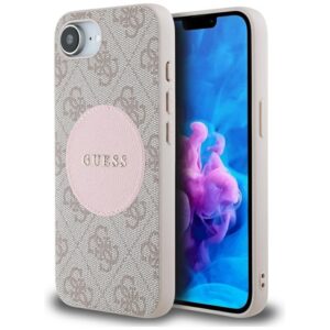 Guess 4G Circle Classic Logo MagSafe - Etui do iPhone 16e (różowo)