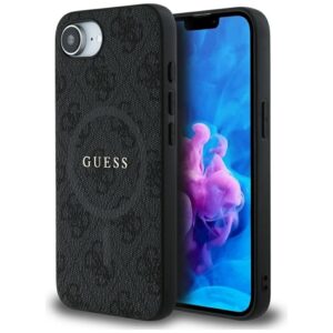 Guess 4G Ring Classic Logo MagSafe - Etui do iPhone 16e (czarny)