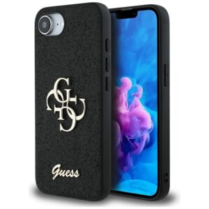 Guess Fixed Glitter Big 4G - Etui do iPhone 16e (czarny)