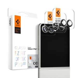 Spigen Optik Pro HD GLAS.TR EZ Fit Camera Protector 2-Pack - Szkło ochronne na obiektyw do Samsung Galaxy Z Flip 7 / Z Flip 8 (Czarny)