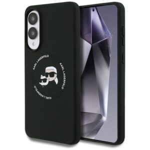 Karl Lagerfeld Silicone Double Heads And Circle MagSafe - Etui Samsung Galaxy S25 Edge (czarny)