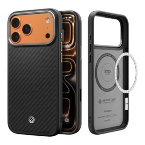 Spigen Enzo Aramid T Mag MagSafe - Etui do iPhone 17 Pro Max / 18 Pro Max (Black/Silver)