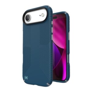 Speck Presidio2 Grip MagSafe - Etui iPhone Air (Deep Sea / Silver Metallic / Spell Blue)