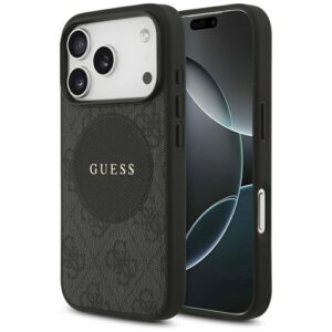 Guess 4G Circle Classic Logo MagSafe - Etui iPhone 17 Pro (czarny)