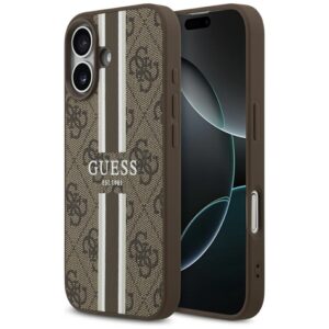 Guess 4G Printed Stripes MagSafe - Etui iPhone 17 (brązowy)