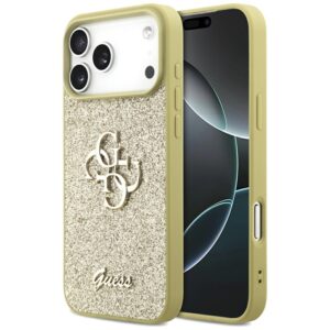 Guess Fixed Glitter Big 4G - Etui do iPhone 17 Pro Max (złoty)
