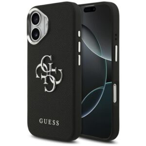 Guess Grained Big 4G Classic Logo - Etui iPhone 17 (czarny)