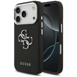 Guess Grained Big 4G Classic Logo - Etui iPhone 17 Pro (czarny)