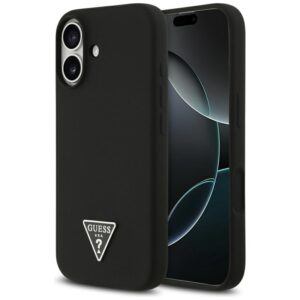 Guess Silicone Triangle Logo MagSafe - Etui iPhone 17 (czarny)