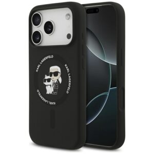 Karl Lagerfeld Silicone Karl & Choupette Ring MagSafe - Etui iPhone 17 Pro (czarny)