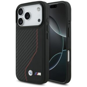 BMW M Carbon Line & Logo MagSafe - Etui iPhone 17 Pro (czerwony)