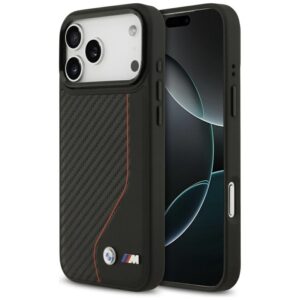 BMW M Carbon Line & Logo MagSafe - Etui iPhone 17 Pro Max (czerwony)