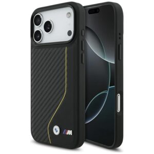 BMW M Carbon Line & Logo MagSafe - Etui iPhone 17 Pro Max (żółty)