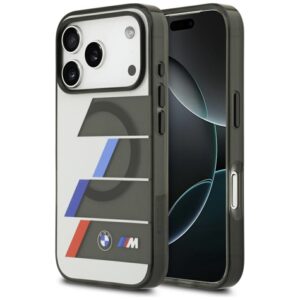 BMW M IML Metal Buttons Tricolor Lines MagSafe - Etui iPhone 17 Pro (antracyt)