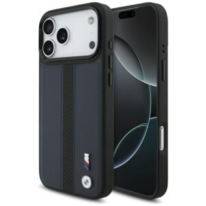 BMW M Perforated Stripe Logo MagSafe - Etui iPhone 17 Pro Max (granatowy)