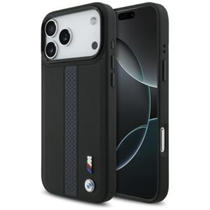 BMW M Perforated Stripe Logo MagSafe - Etui iPhone 17 Pro Max (niebieski)