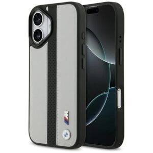 BMW M Perforated Stripe Logo MagSafe - Etui iPhone 17 (szary)