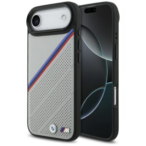 BMW M Tricolor Metal Logo MagSafe - Etui iPhone Air (szary)