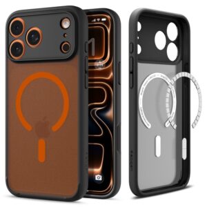 Spigen Ultra Hybrid Mag MagSafe - Etui do iPhone 17 Pro (Frost Black / Orange)