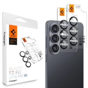 Spigen Optik Pro HD GLAS.TR EZ Fit Camera Protector 2-Pack - Szkło ochronne na obiektyw do Samsung Galaxy S26+ (2 szt)(Czarny)