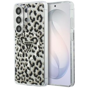 Guess IML Leopard Print Triangle MagSafe - Etui Samsung Galaxy S26 Ultra (czarny)