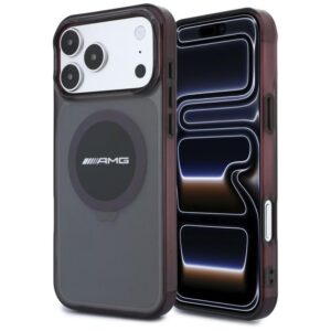 AMG IML Transparent Bicolor Block MagSafe - Etui iPhone 18 Pro Max / 17 Pro Max (czarny / burgundowy)