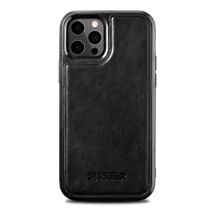 iCarer Leather Oil Wax – Etui iPhone 12 Pro Max (czarny)